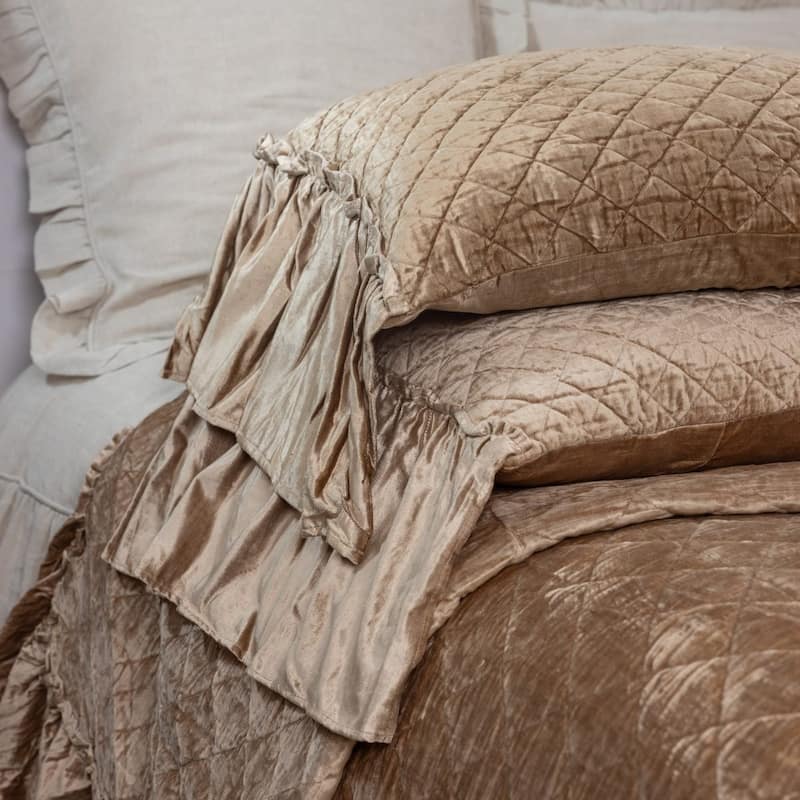 Estrella, Linen/Velvet, Ruffled, Sham