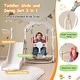 preview thumbnail 11 of 25, Toddler Slide and Swing Set 3 in 1, Kids Playground Climber Swing Playset with Basketball Hoops Freestanding
