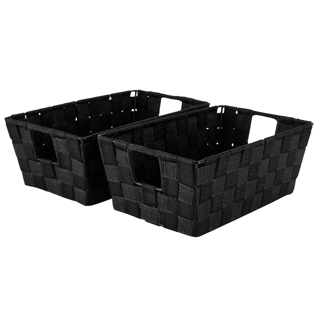 Simplify 2 Pack Small Woven Storage Shelf Basket