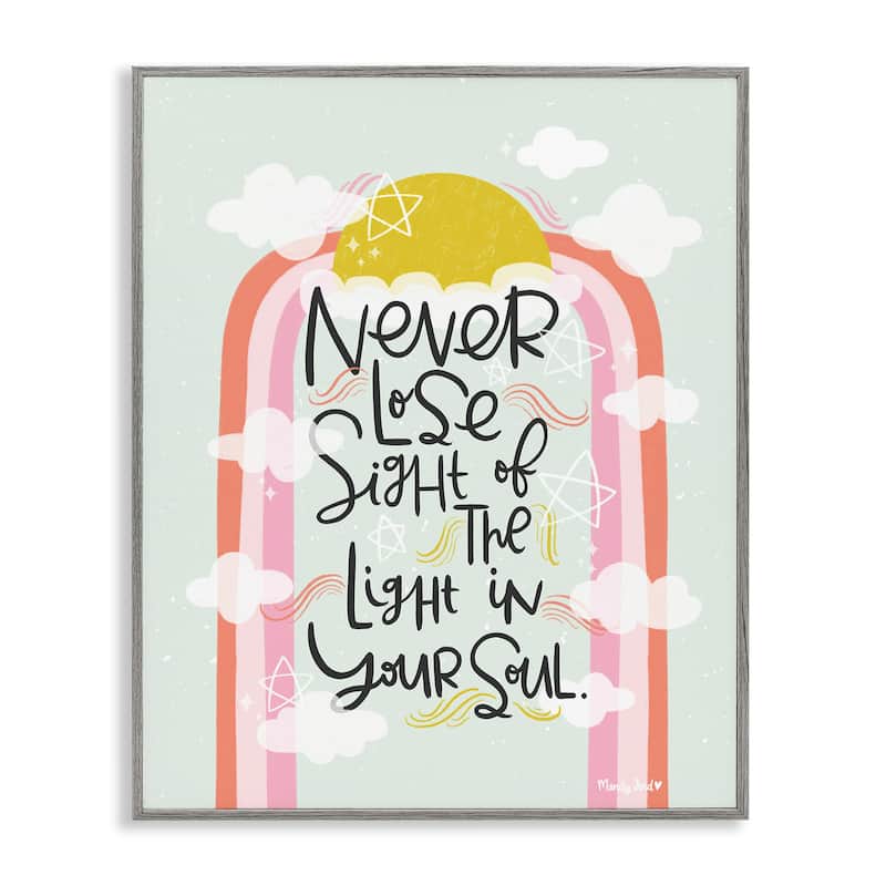 Stupell Light In Your Soul Framed Giclee Art Design By Mandy Ford Art + Illustration - 24 x 30 - Grey