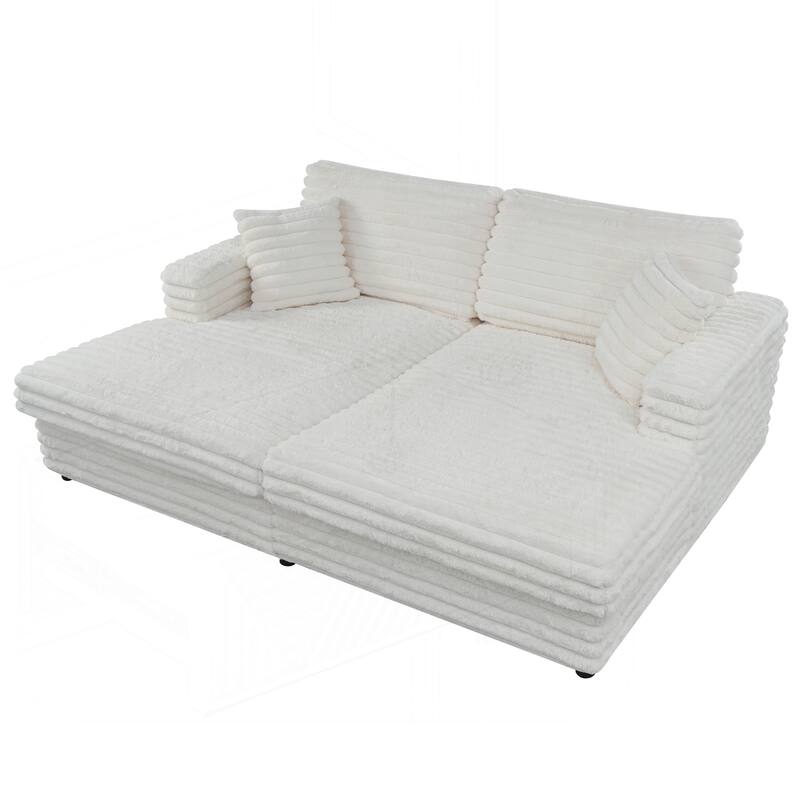 Comfortable Oversized Sofa with Plush Pillows for Relaxing Moments