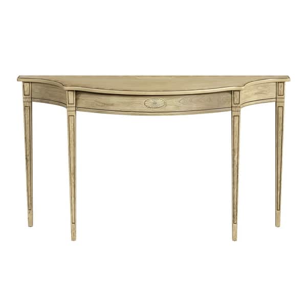 slide 2 of 7, Chester 54 in. W Demilune Wood Traditional Console Table Antique Beige