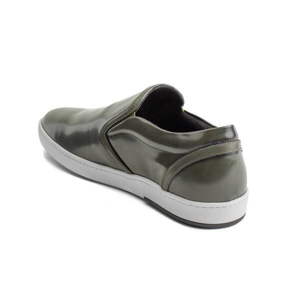 Shop Giorgio Armani Collezioni Men S Leather Slip On Sneaker Shoes
