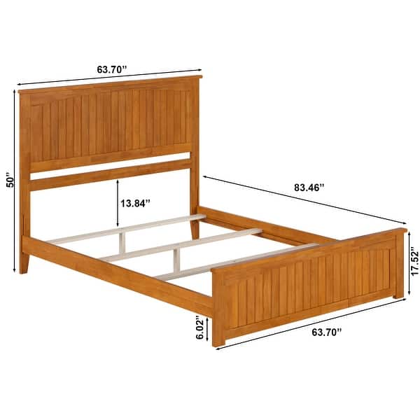 dimension image slide 4 of 5, AFI, Nantucket Foundation Bed with Matching Footboard