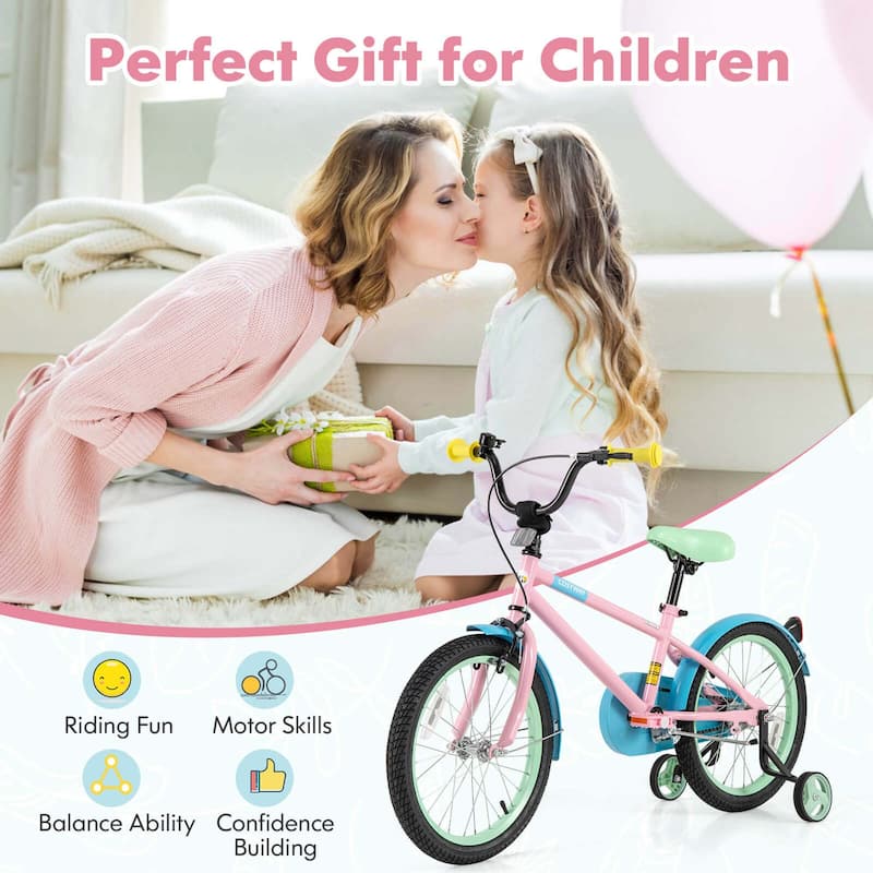 Costway 18" Kids Bike with Adjustable Saddle Handlebar Removable - See Details