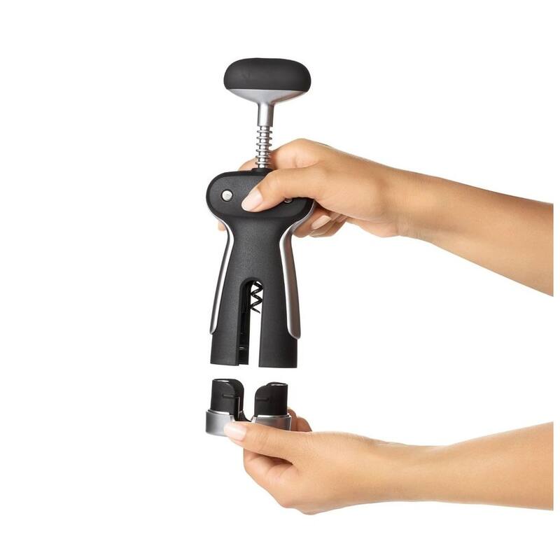 OXO Non-stick SteeL Winged Corkscrew with Removable Foil Cutter - Black