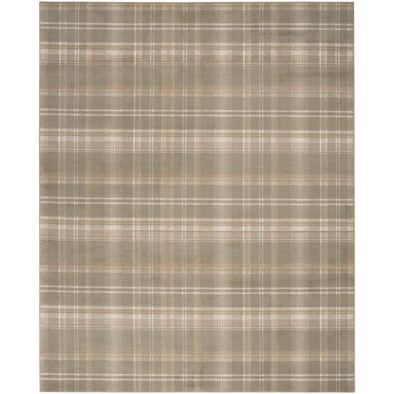 Nourison Grafix Plaid Farmhouse Area Rug - 8' 6" x 12' - Olive