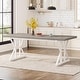 preview thumbnail 8 of 52, Farmhouse Dining Table for 6 People, 70.8-Inch Rectangular Wood Kitchen Table 70.86” L x 31.49” W  - Grey/White