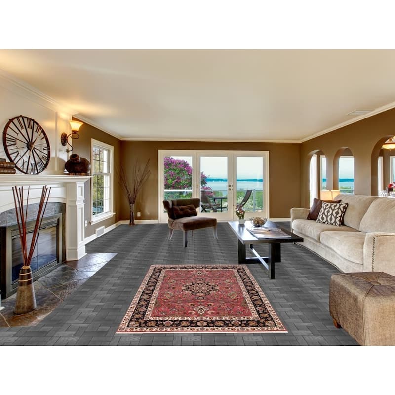 Floral Pink Tabriz Persian Rug Handmade Wool & Silk Carpet - 4'1"x 7'0"