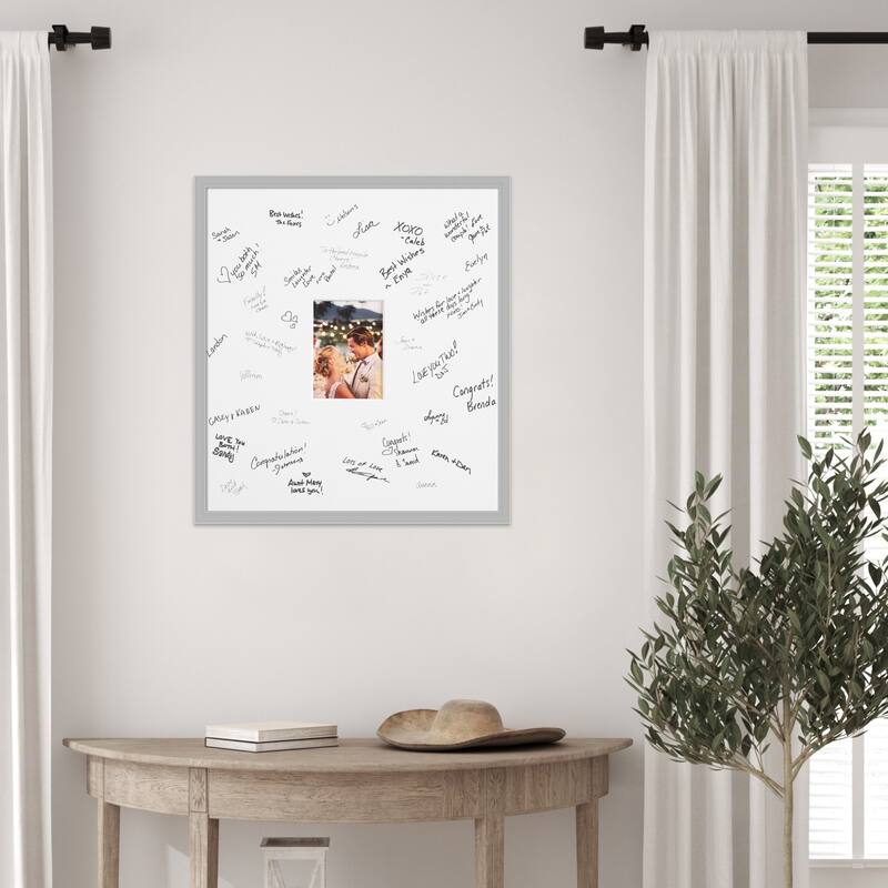 Hera Signature Mat Picture Frame - Autograph Photo Frame Guest Book Alternative for Weddings, Graduations, or Retirement
