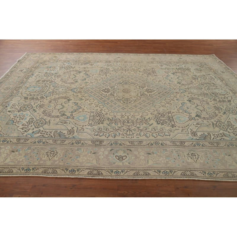 Tabriz Vintage Persian Area Rug Handmade Traditional Wool Carpet - 8'3" x 11'2"