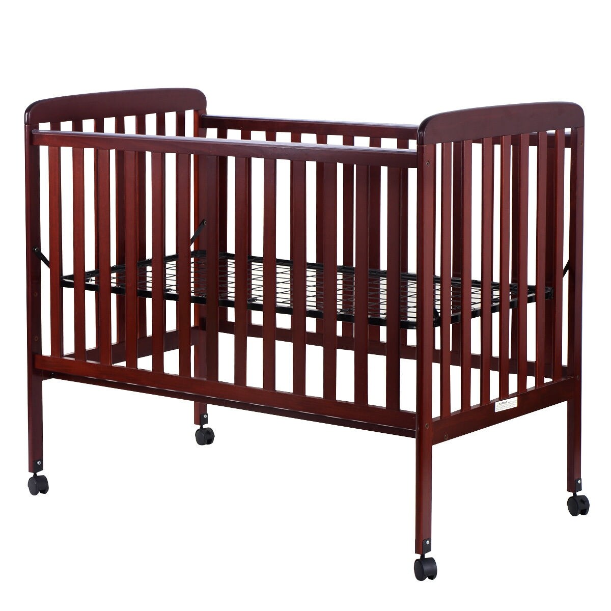 Shop Costway Pine Wood Baby Cribtoddler Bed Convertible Nursery