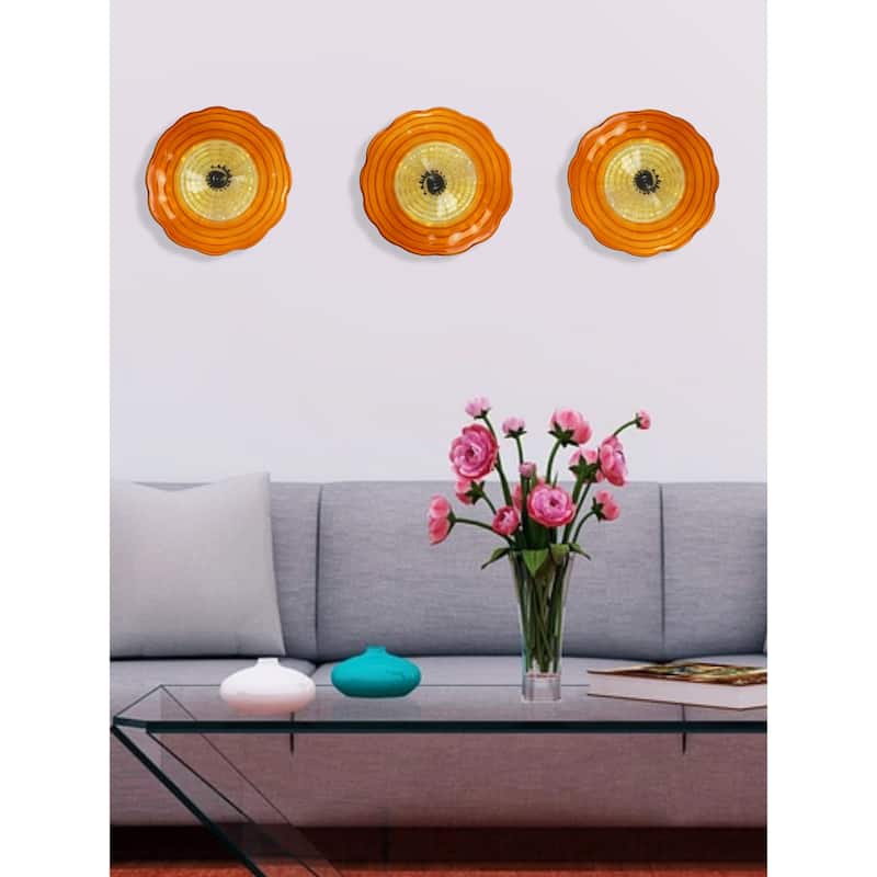 12IN Diameter Merida Flower Art Glass Wall Décor