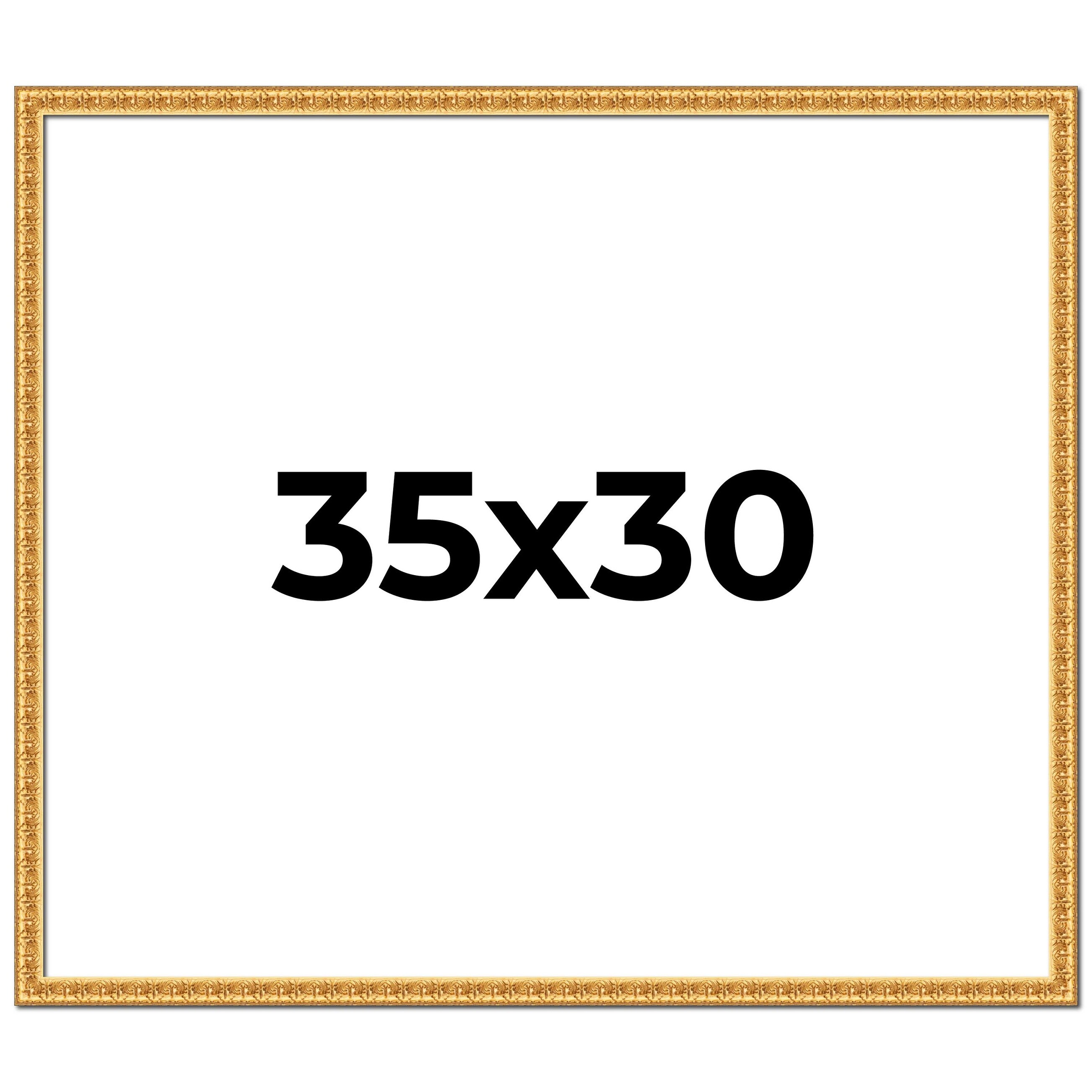 35x30 Frame Gold Real Wood Picture Frame Width 1 inches | Interior