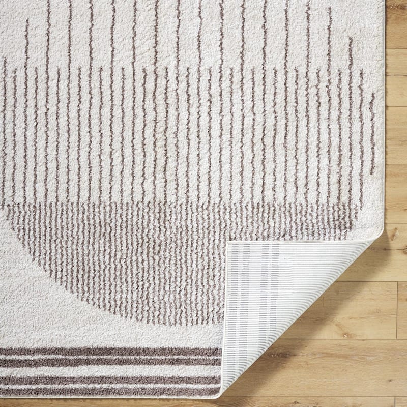 Livabliss Scandinavian Fossay Shag Stripe Washable Area Rug