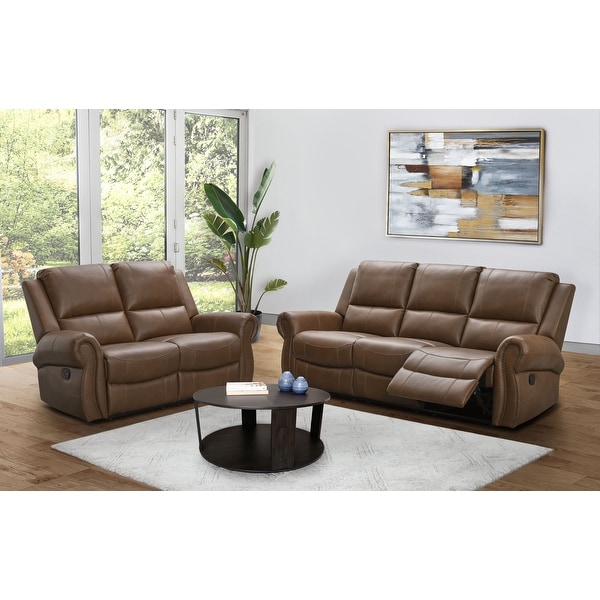 Abbyson Winston Manual Reclining Sofa and Loveseat Set