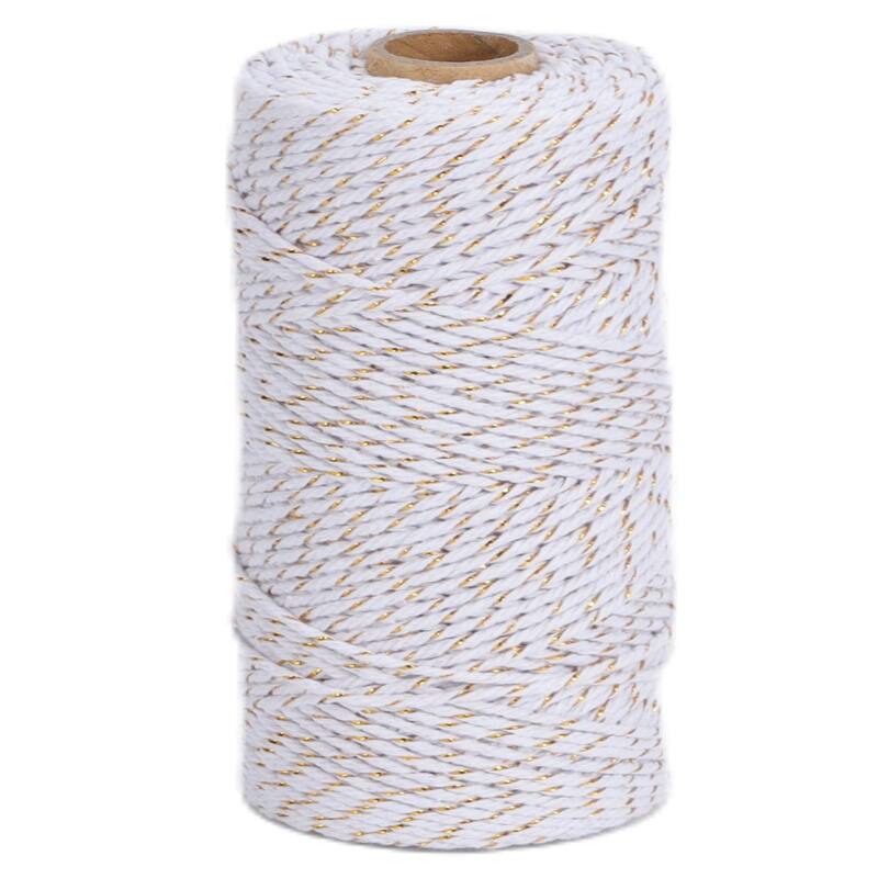 VECELO White Garden Twine Strong Hemp Rope for Gardening Plant Tie Floristry Crafts Gift Wrapping Packing Decor - 90MM