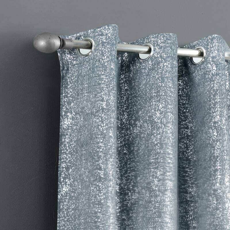 Dainty Home 2 Pack Artisinal 100% Blackout Grommet Curtain Panel Pair with 3D Lurex Texture