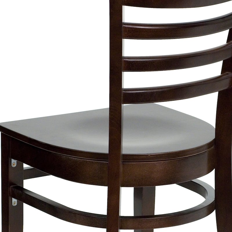 Ladder Back Wooden Restaurant Chair - 17.25"W x 20"D x 33.75"H