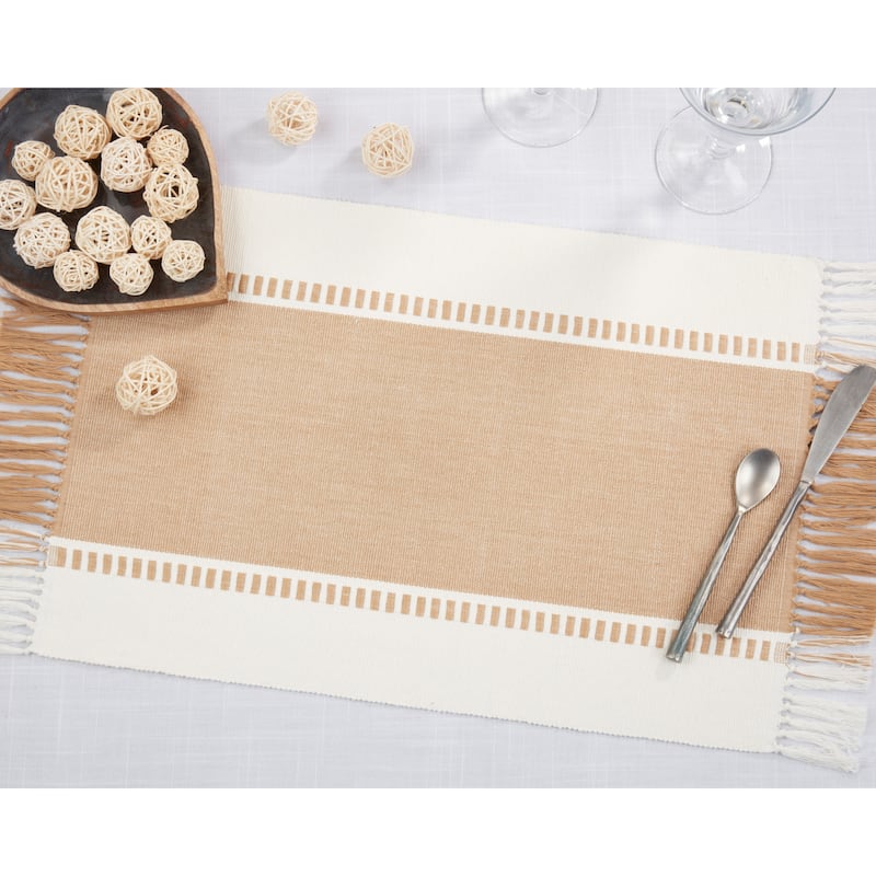 Tassel Trimmed Stripe Placemat (Set of 4)