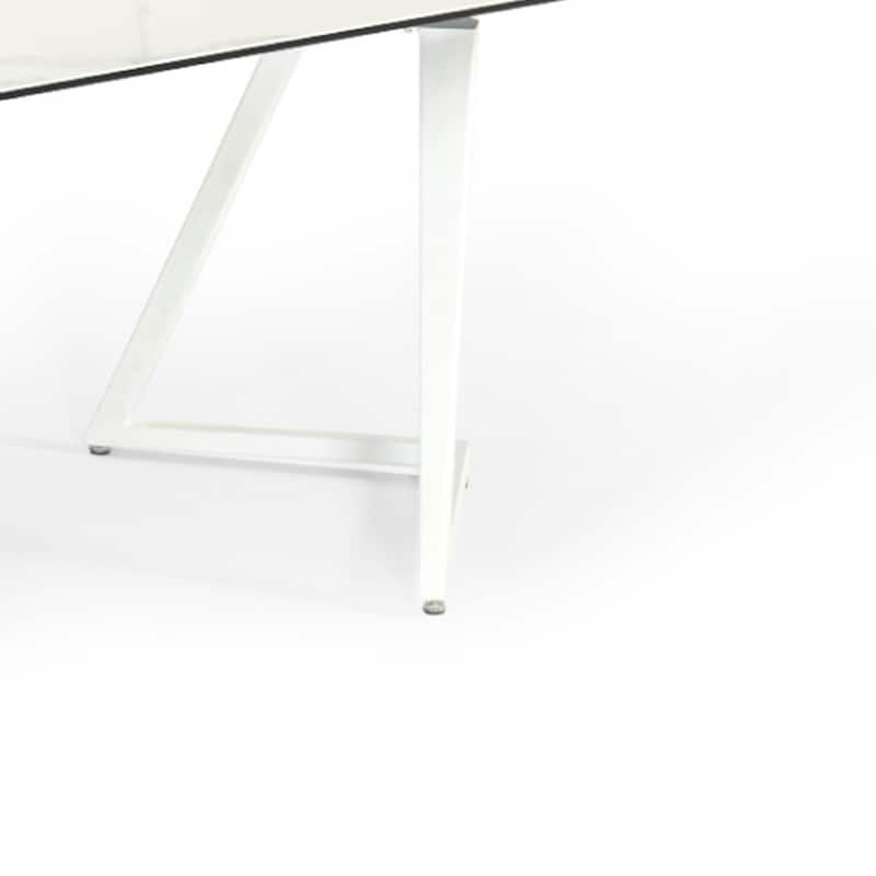 Cid Tyon Dining Table, 70-118 Inch Extendable White Ceramic Top