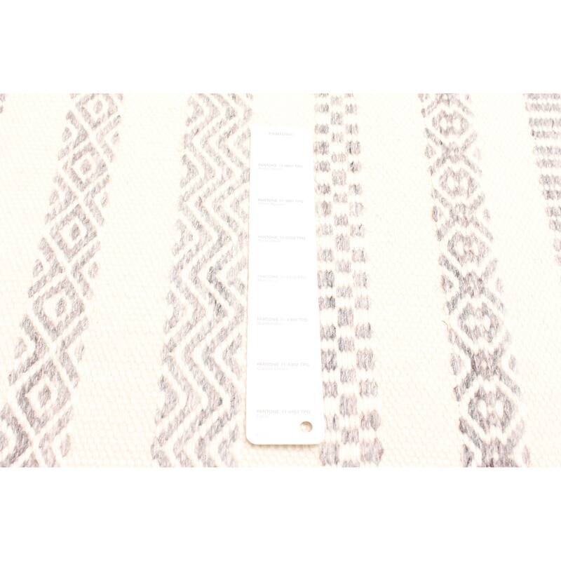 ECARPETGALLERY Flat-Weave Ankara FW Ivory Wool Kilim - 5'2 x 7'6