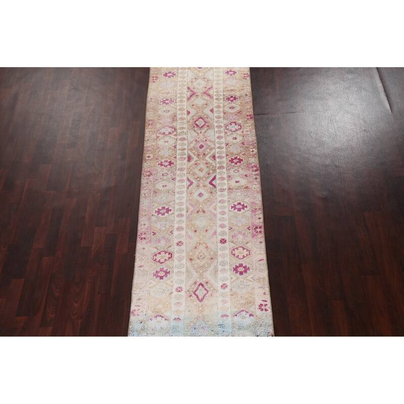 Clearance Antique Look Anatolian Oriental Wool Runner Rug Hand-knotted - 3'1" x 12'9"