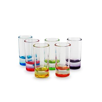 Circleware Paradise w/Style Assorted Color Shot Glasses Set of 6 - 1.2oz