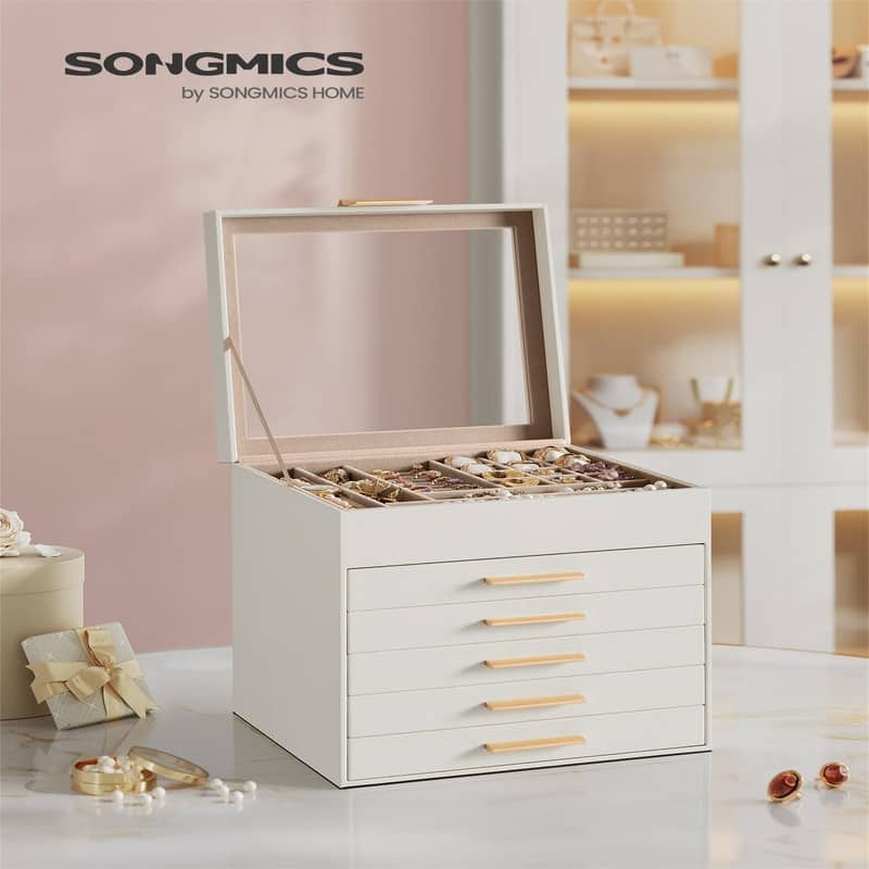 Jewelry Box with Glass Lid