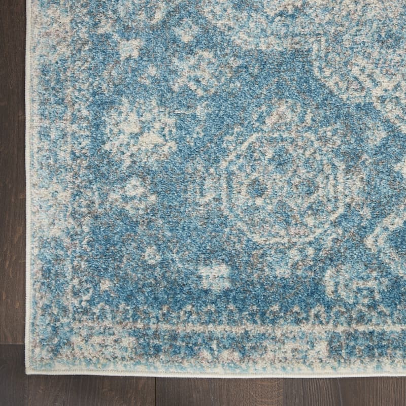 Power Loomed Distressed Geometric Modern Stain Resistant Area Rug - 142' X '106' X '0.5
