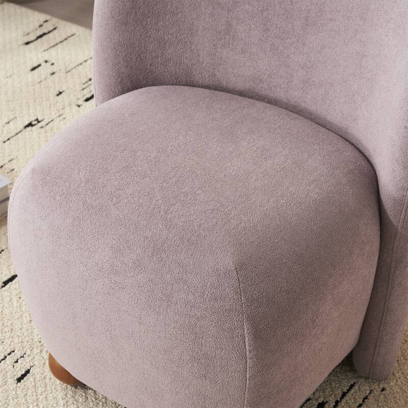 Roomfitters Modern Low Back Barrel Chair, Upholstered Armless Design with Round Pine Wood Feet for Living Room, Bedroom