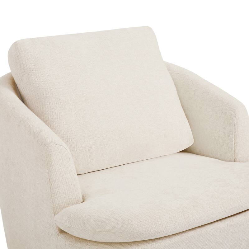 360° Modern Swivel Accent Chair, Chenille Armchair Comfy Round Sofa Chair, Swivel Barrel Chair For Living Room