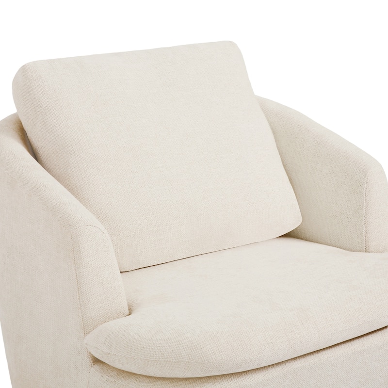 360°Swivel Accent Chair, Swivel Barrel Chair, Modern Chenille Round Accent Chairs With Armrests And Rotating Base