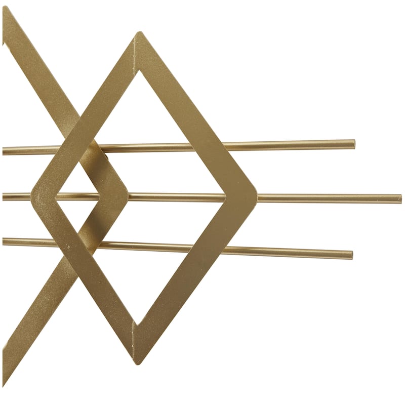 Metal Geometric Triangles and Circles Wall Decor - Set of 2 Gold - Roche River Decor