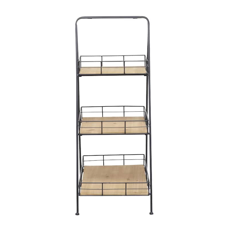 Wood Indoor Outdoor 3 Tier Plantstand - Brown - Roche River Decor