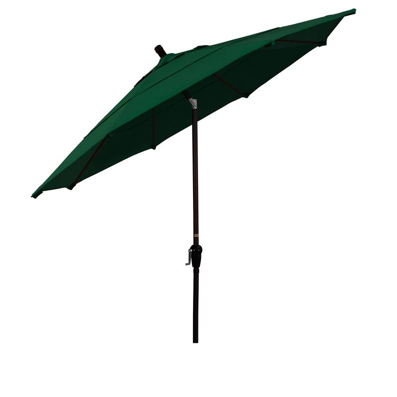 California Umbrella 11' Rd Sunset Series Patio Umbrella Bronze Aluminum Frame Crank Lift Auto Tilt Sunbrella