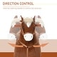 preview thumbnail 6 of 8, Interactive Large Ride-On Rocking Horse for Kids Aged 5-16, Plush Body with Rolling Wheels