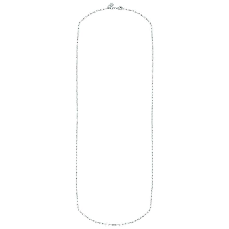 Marquee Jewels Silver Rhodium 1.8MM Dainty Diamond Cut Paperclip Necklace With Lobster Clasp - 30 Inch