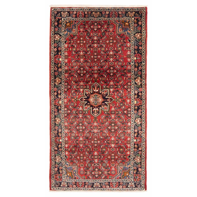 ECARPETGALLERY Hand-knotted Andelz Red Wool Rug - 4'0 x 7'9 - Red - 4'0 x 7'9