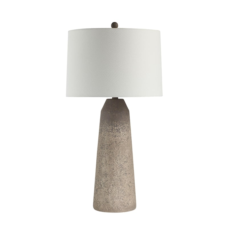 Textured Style Table Lamp with Tapered Drum Shade - 32.5" - Beige