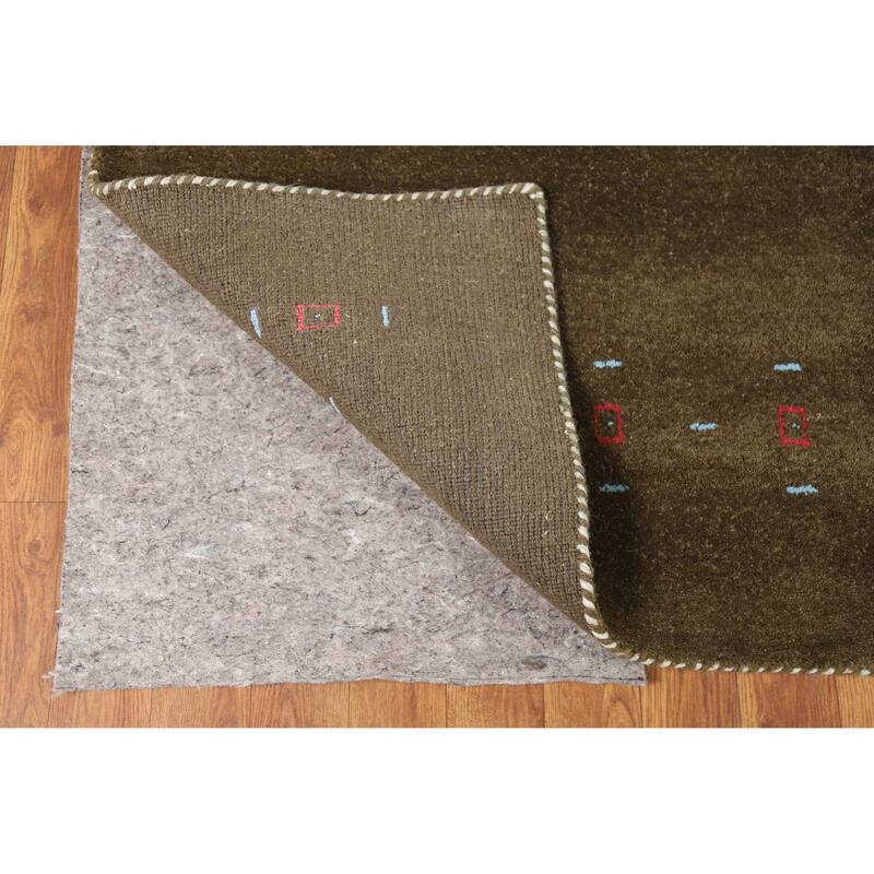 Hand Knotted Oriental 100% Wool Carpet Tribal Animal Pictorial Brown Gabbeh Area Rug - 7' 11'' X 4' 11''