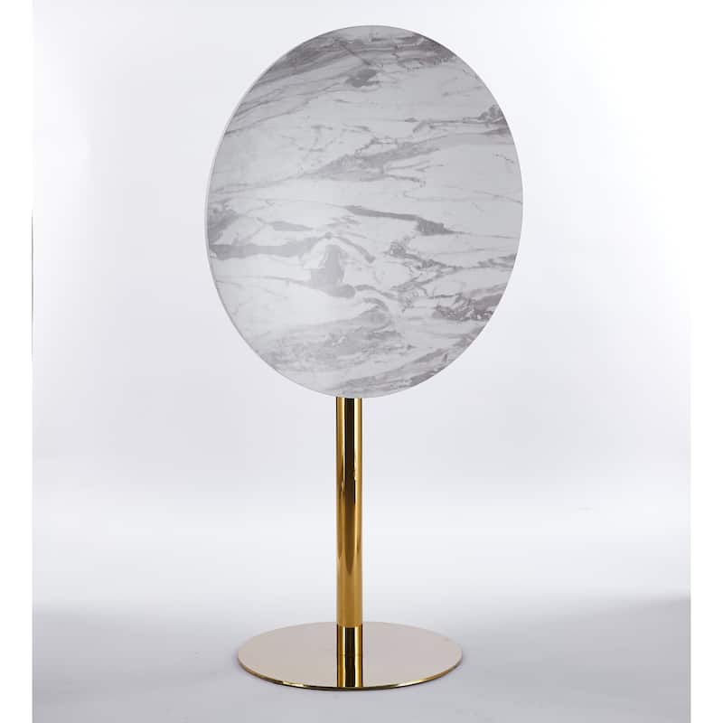 31.5"Folding Golden And White Tulip Bar Table Mid-Century Bar Table For 2-4 People With Round MDF Table Top