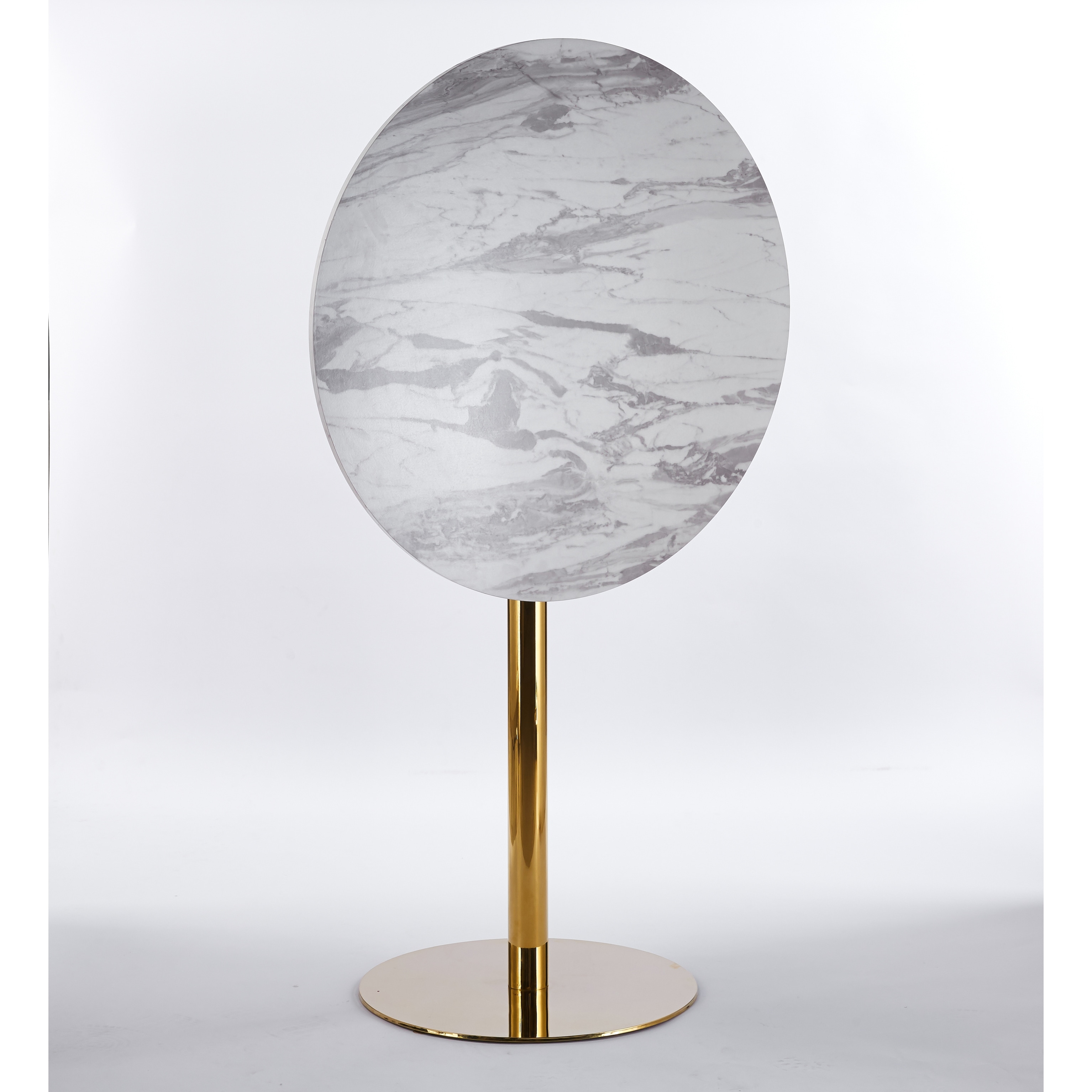 Folding Round Bar Table for 2-4 People, Tulip Bar Table with MDF Top & Metal Pedestal Base, Leisure Table for Small Space