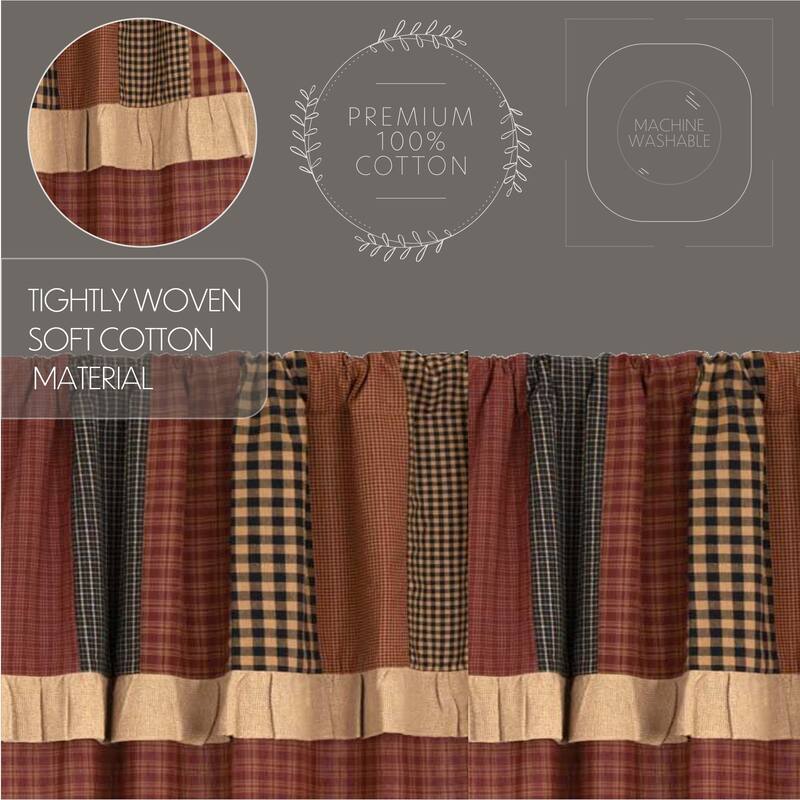 Maisie Short Panel with Attached Patch Valance Set of 2 63x36