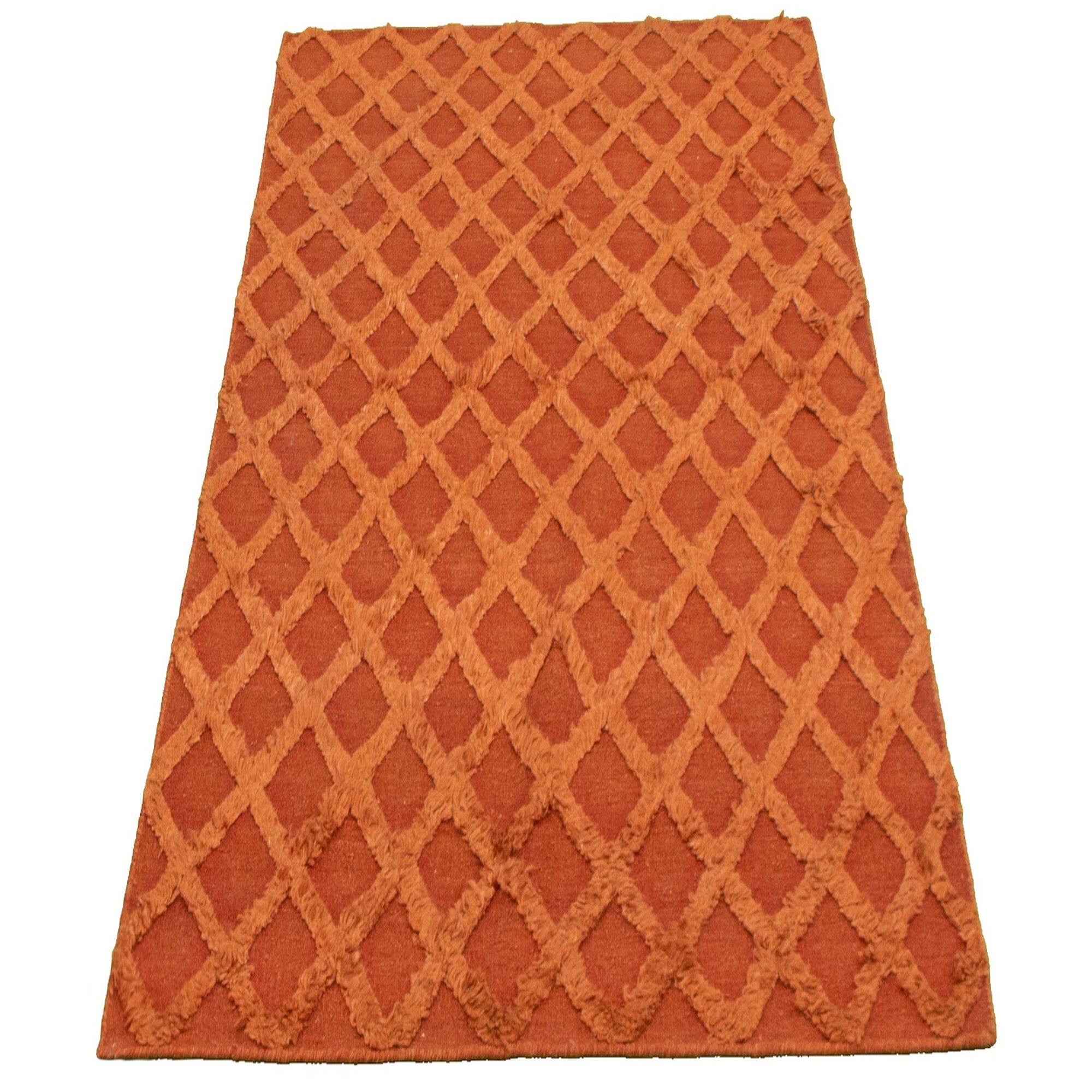 ECARPETGALLERY Flatweave Cambridge Copper Kilim 4'3 x 6'1 Bed Bath