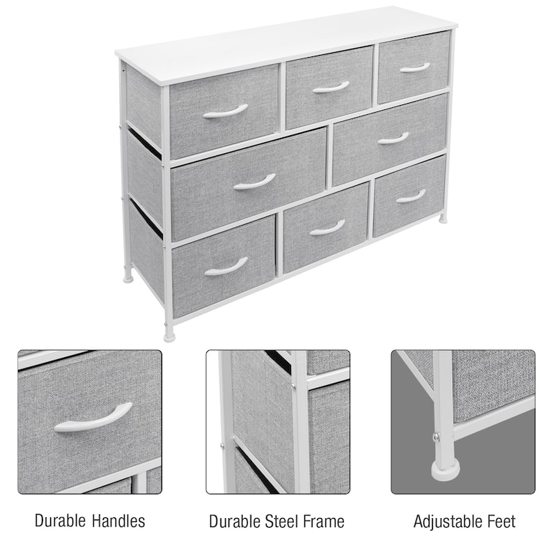 Dresser w/ 8 Drawers Furniture Storage Chest for Clothing Organization