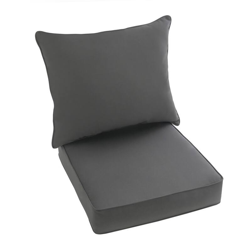 Sorra Home Sunbrella Charcoal Gray 2-piece Cushion and Pillow Indoor/Outdoor Set