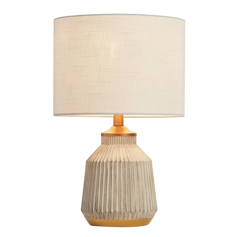 KAWOTI 21" Resin Table Lamp with Fabric Lampshade