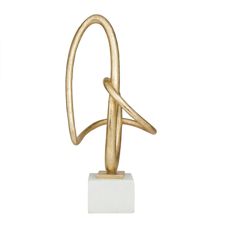 Gold Polystone Swirl Abstract Decorative Sculpture