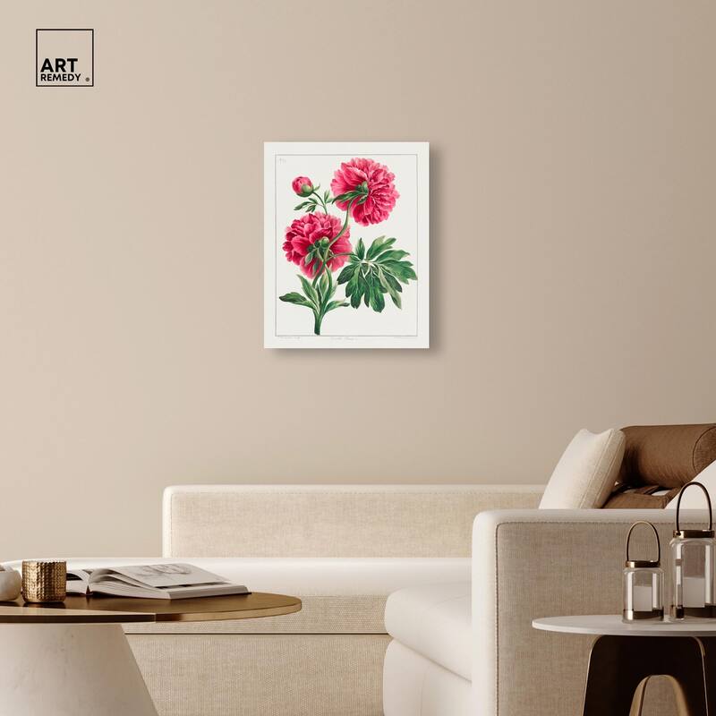 Double Peony (1789) Canvas by Art Remedy, Gallery Wrapped